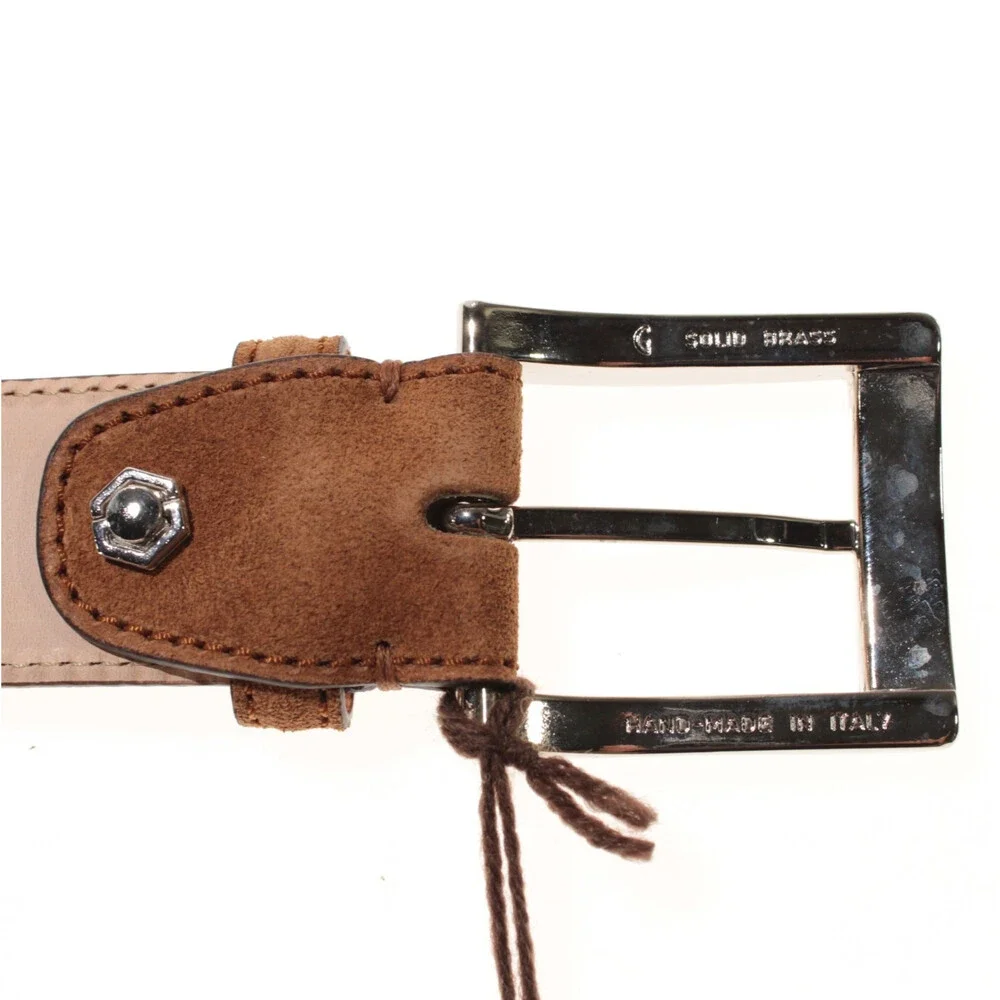 Di Bianco NWT Cut to Size Dress Belt In Solid Brown Suede Leather One Size